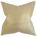 The Pillow Collection Berquist Housse de Coussin Unie, Lin, Caramel/Marron Clair, 28525 x 28525 x 9980 cm