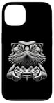 Coque pour iPhone 13 Lunettes Nerdy Dragon Barbu Amusant Gamer