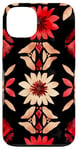 Coque pour iPhone 13 Rouge Aquarelle Floral Western Southern Country Natif Aztèque