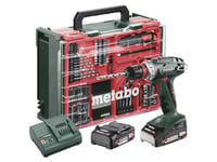 Metabo Bs 18 Quick Set 602217710 Batteri Boremaskine 18 V 2 Ah Litium Børsteløs, Inkl. Ekstra Batteri, Kuffert, Inkl. Oplader, Inkl. Tilbehør