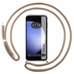 Tumundosmartphone Étui à pendentif transparent pour Samsung Galaxy S23 FE 5G avec cordon Camel