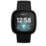 Silikoninen kellohihna Fitbit Versa4/Fitbit Sense2/Fitbit Versa3/Fitbit Sense Musta M