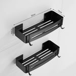 Groofoo Colle Étagère de Salle de Bain sans Perçage Noir, Panier de Douche Panier de Rangement D'organisateur de Douche pour Shampooing (Aluminium