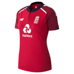 NEW BALANCE WOMANS ECB ENGLAND REPLICA T20 SS SHIRT JERSEY RED CRICKET WORLD CUP