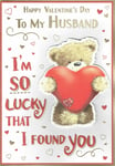 HUSBAND ~ So Lucky I Found You! - LARGE Quality VALENTINE'S DAY CARD Valentines