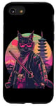 iPhone SE (2020) / 7 / 8 Samurai Cat Japanese Art Pagoda Temple Japanese Samurai Cat Case