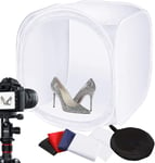 Boîte de Lumière Photo Studio 90x90x90cm, Portable Tente de Shooting Pliable avec 4 Couleurs de Fonds, Light Box Cube Lumineuse pour Produit Photographie