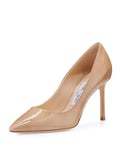 Jimmy Choo 'Romy' 85 Nude Patent Stiletto Heels Shoes Uk 8 Eu 41 Rrp £550