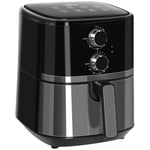 Svart Varmluftsfritös 4,5L, 1500W, 8 Program
