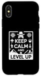 Coque pour iPhone X/XS Keep Calm and Level Up Gamer pour les joueurs amusants