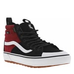 Baskets montantes Vans en cuir de vachette bordeaux et noires en velours