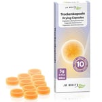 JB White 10 Hearing Aid Drying Capsules for Phonak C&C Dry-Cap, Starkey and Unitron Charger Case | Dehumidifier Orange Silica Desiccant Tablets (1 Pack, 10pcs, 3g)