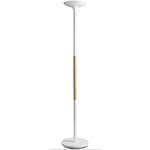 Unilux Lampadaire LED Pryska - 40W 4000 lumen 100lm/W interrupteur variateur 3 intensités A+ blanc/hêtre