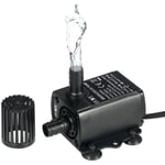 Ultraljudsvattenpump Mini Borstlös USB DC5V 2.4W Vattentät Nedsänkbar Fontän Akvarium Cirkulerande 250L/H Lyft 200cm