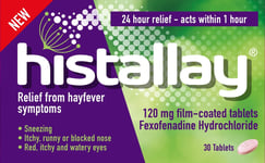 Histallay - Hay fever Relief - Fexofenadine Hydrochloride 120mg - 30 Tablets