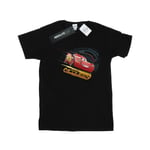 Disney Womens/Ladies Cars Lightning McQueen Cotton Boyfriend T-Shirt (Black) material_Synthetic - Size 3XL