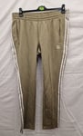 ADIDAS ORIGINALS SST WOMENS  SLIM FIT TRACK PANTS UK 1X (20/22) BEIGE