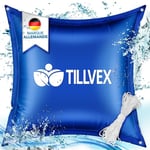 tillvex® Coussin de piscine pour l'hiver XXL 120 x 120 cm | Coussin d'air avec kit de réparation - Coussin d'hiver avec valve de sécurité - Double couture