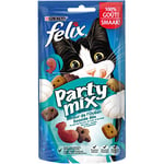 FELIX Party Mix | Adulte | Friandises Pour Chat | Saveur Océan Saumon, Colion et Truite| Lot de 8 x 60 g