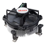 Akasa AK-955A-BV2 Intel Approved CPU Cooler, 1x 95mm PWM Fan, Top Flow, Aluminiu