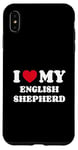 Coque pour iPhone XS Max I Love My English Shepherd Chien Coeur Amour Berger Anglais