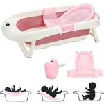 Einfeben - Baignoire Pliable Bébé Pliante évolutive pp+pte Baignoire pour Bébé (avec Coussin de Bain) Rose