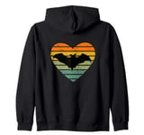 I Love Flying Fox Bat Fan Retro Bat Zip Hoodie