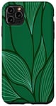 Coque pour iPhone 11 Pro Max Fond feuilles de couleur verte