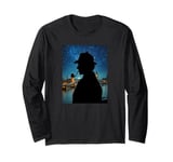 Sherlock Holmes Silhouette at London Night Long Sleeve T-Shirt