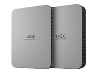 LaCie Mobile Drive STLP5000400 - Kiintolevy - 5 TB - ekstern (bærbar) - USB 3.2 Gen 1 (USB-C stikforbindelse) - månesølv