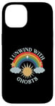 iPhone 14 I Unwind With Ghosts Rainbow Sun Stars Case