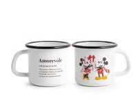 Oie Pignatto Home IN Rombo Mickey Minnie Noël Ø8cm Émaillé