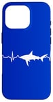 Coque pour iPhone 16 Pro Shark Heartbeat Ocean Swimming Plongeur amateur de requins Summer