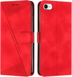 Coque Pour Iphone 6/7/8/Se 2020/Se 2022 Housse Etui Portefeuille,Cuir Multifonction,Fermeture Magnétique À Clapet Anti-Choc Rouge