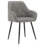 WOLTU Chaise de Salle à Manger, Chaise de Cuisine Rembourrée avec Dossier, Accoudoirs, Pieds en Métal, Chaise Ergonomique pour Salon, Bureau, Coiffeuse, en Simili Cuir Vintage,Gris Foncé, EZS03dgr-1