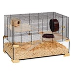 Ferplast Cage pour Hamsters et Souris Karat 80 Petits Rongeurs, Deux étages avec Accessoires, en Verre et Métal