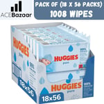 Huggies Pure Baby Wipes 10-12-18 Packs Wipes Wet 99% Purified Pure Water Skin UK