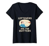 Womens Pie Thrown in Face Leftovers Are For Quitters V-Neck T-Shirt