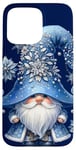 Coque pour iPhone 15 Pro Max Winter Christmas Gnome For Snow Lover With Blue Snowflakes