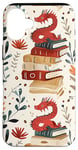 Coque pour iPhone 16 Plus Motif de ver de bibliothèque Cute Dragon Books Cottagecore