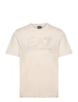 T-Shirt Tops T-shirts Short-sleeved Cream EA7