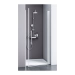 Porte de douche pivotante, verre 5 mm, style, profilé blanc, Schulte, SUR MESURE 60 x 192 cm