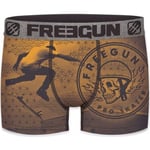 Boxers Freegun  Boxer Homme Microfibre SKA2 Orange Gris