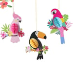 3 Pcs Hawaii Ornament Decoraciones Para Salas Casa Tropical Bird