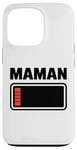 Coque pour iPhone 13 Pro drole Femme fatiguée, maman, faible charge de batterie