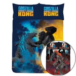 Godzilla Vs Kong Double Duvet Cover Set Battle Reversible Children's Bedding