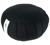 Tierra Zen ME001F Kapok Coussin de Méditation Rond Coton Noir 20 x 17 cm