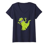 Womens Rugrats Iconic Epic Reptar Stomp Big Chest Portrait V-Neck T-Shirt