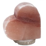 Heart Shaped Natural Himalayan Salt Lamp - Carved Pink Rock Crystal Light