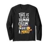 Funny This Is My Human Costume Cute Mango Matching Halloween Long Sleeve T-Shirt